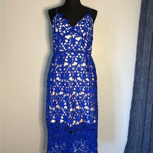 Elegant Blue Lace Women’s Dress